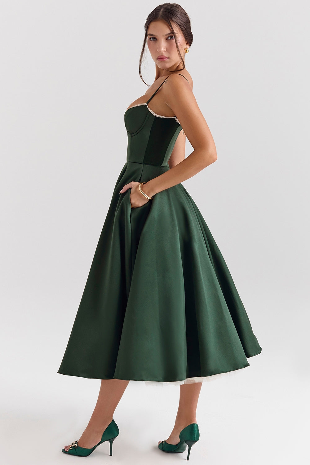 Cynthia - Elegant Tulle Midi Dress
