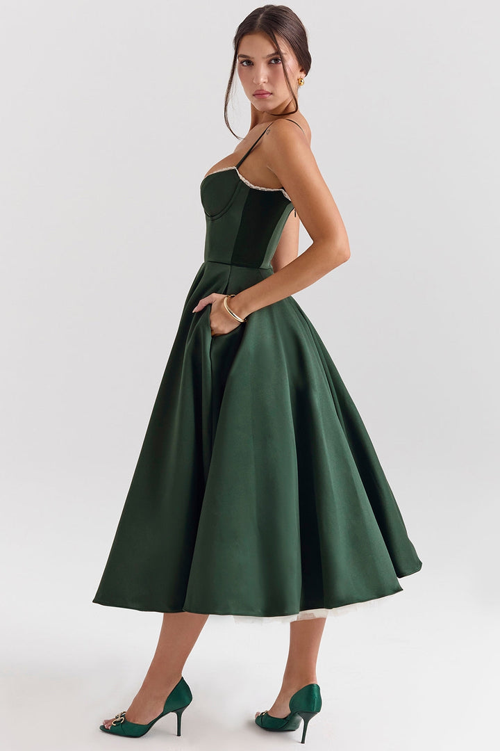 Cynthia - Elegant Tulle Midi Dress