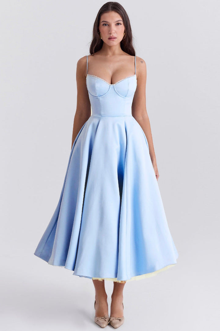 Cynthia - Elegant Tulle Midi Dress