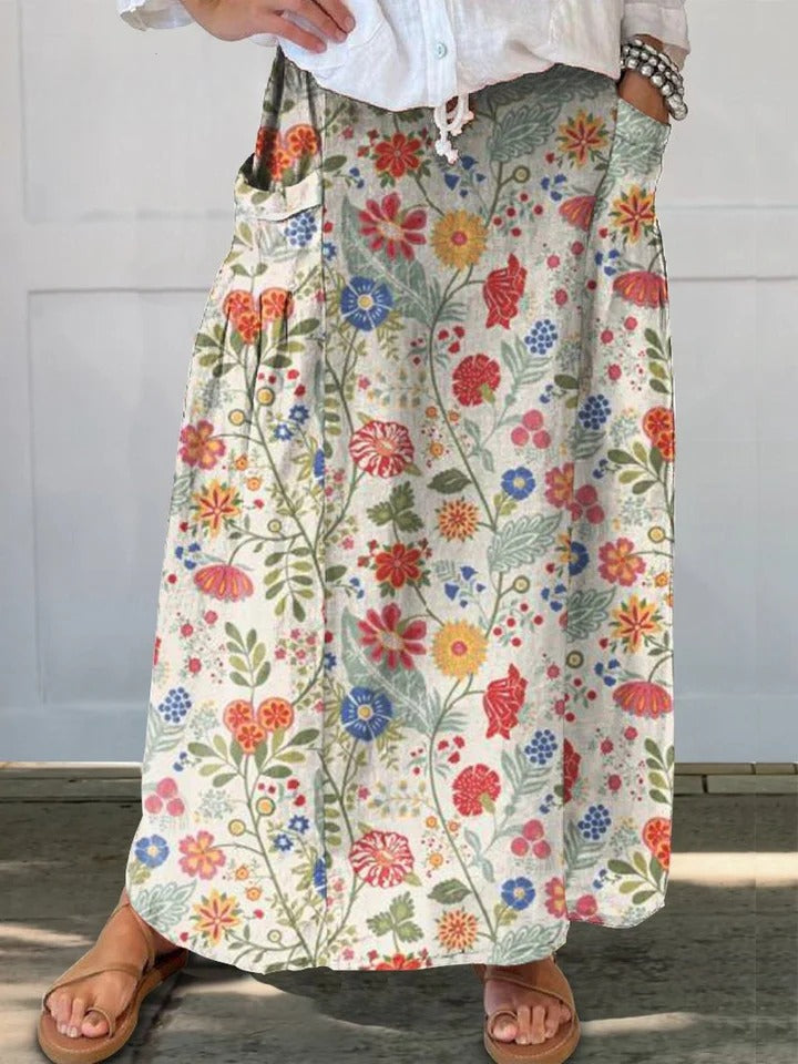 Uvella - Floral Pastoral Cotton and Linen Shirt