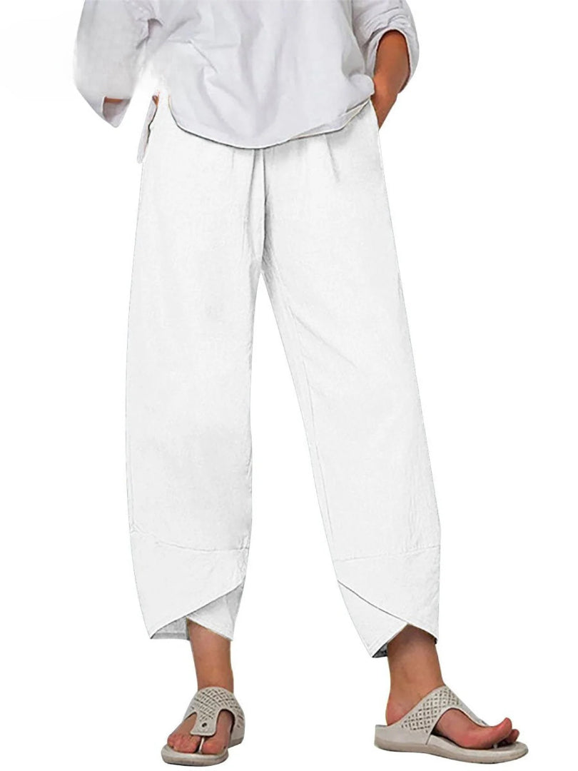 Bryndis - Summer Cotton and Linen Wide Leg Trousers