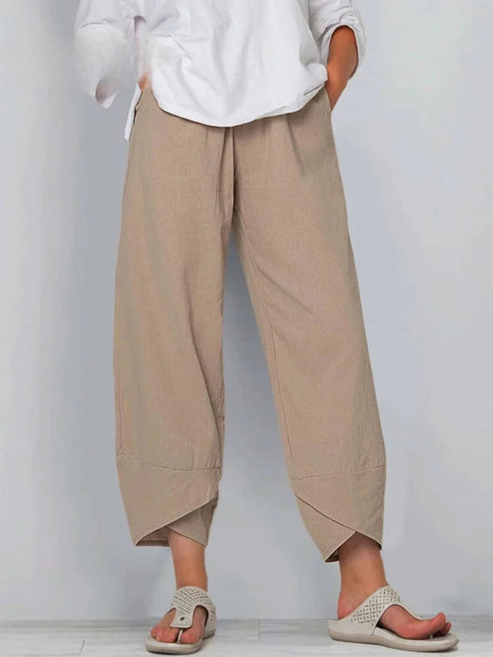 Bryndis - Summer Cotton and Linen Wide Leg Trousers