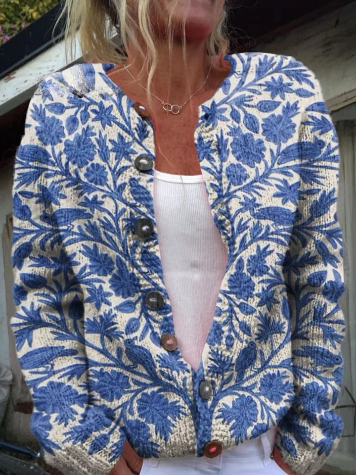 Bristal - Cozy Meadows Floral Button Cardigan