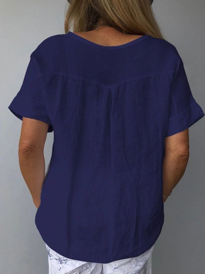 Illyria - Comfortable Cotton and Linen Blouse for Everyday Wear
