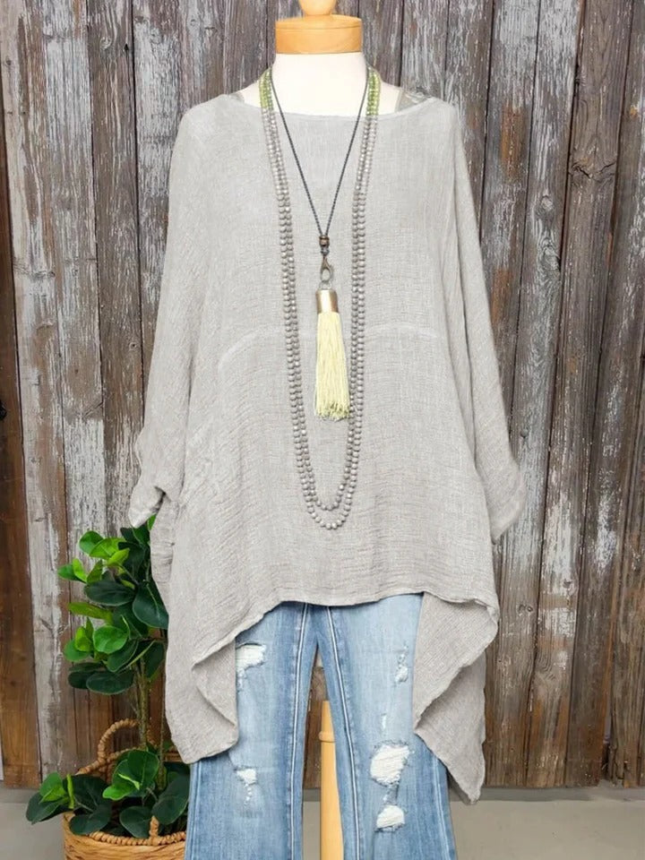 Aleria - Comfortable, loose-fitting women's blouse with pockets