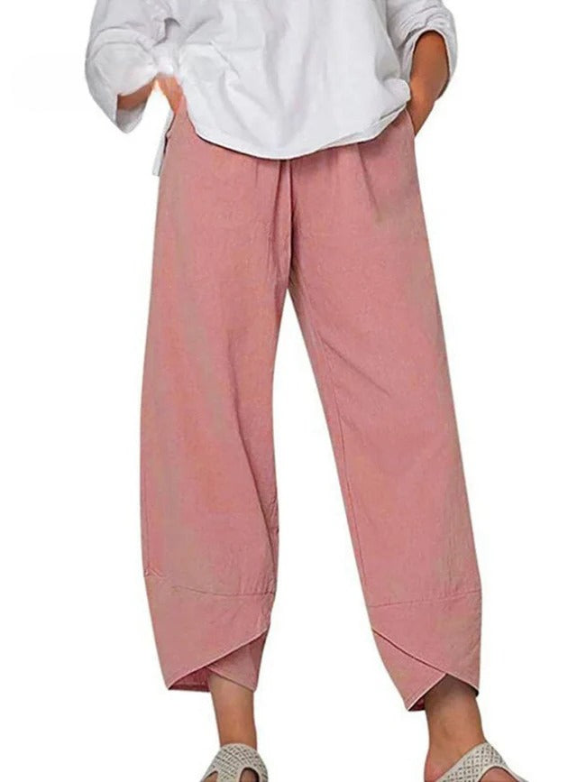 Bryndis - Summer Cotton and Linen Wide Leg Trousers