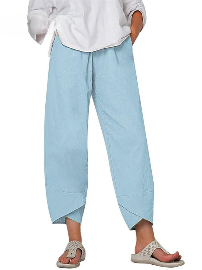 Bryndis - Summer Cotton and Linen Wide Leg Trousers