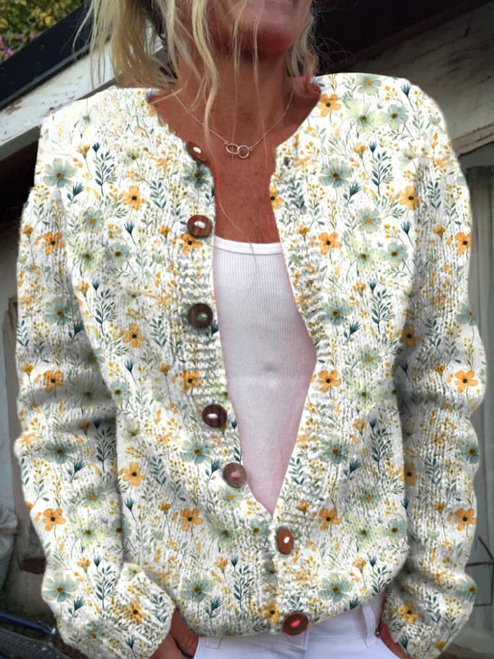 Bristal - Cozy Meadows Floral Button Cardigan