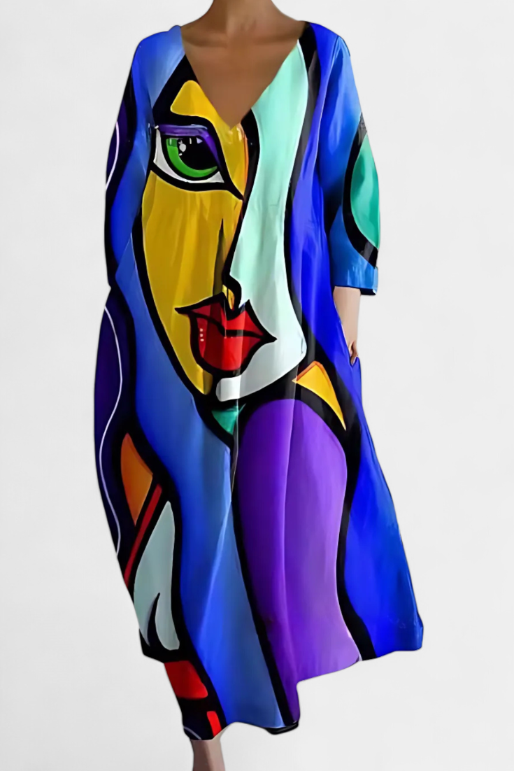 Harper – Colorful V-Neck Dress