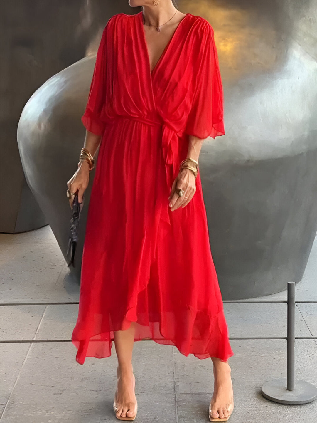Aimee – Elegant V-Neck Dress