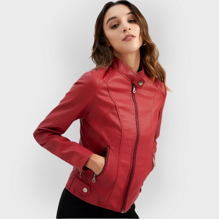 Bellini | Plain minimalist leather jacket