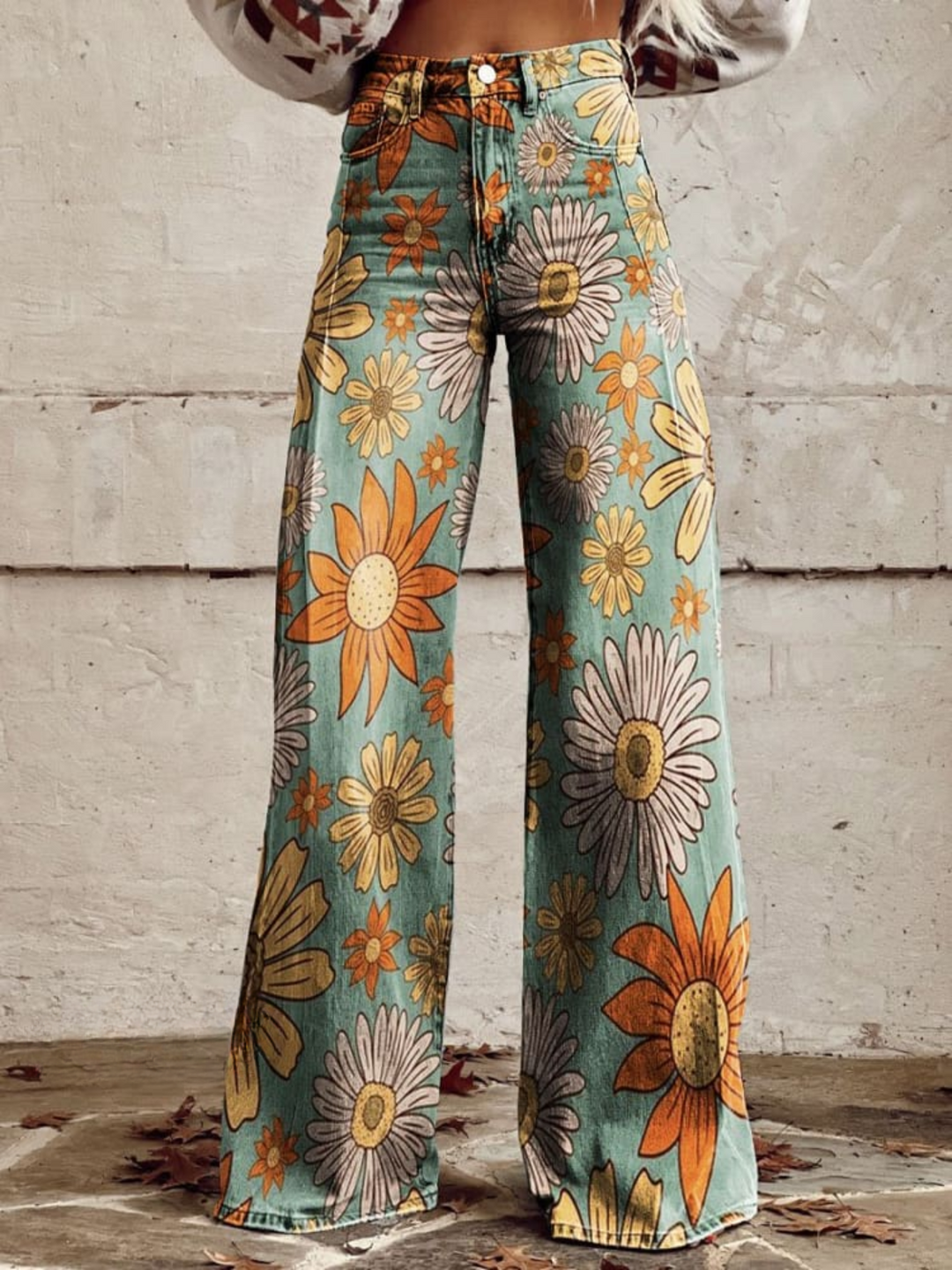 CIRILLA | Vintage Floral Print Palazzo Pants