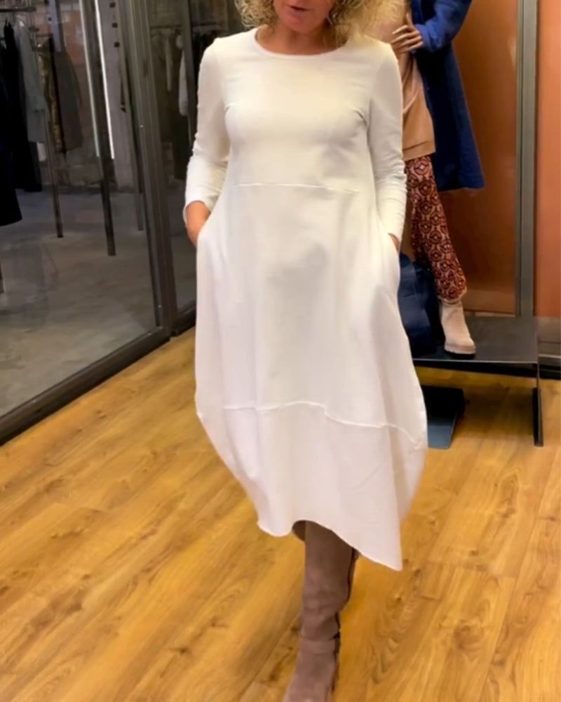 Clara - Autumn Midi Dress with Pockets