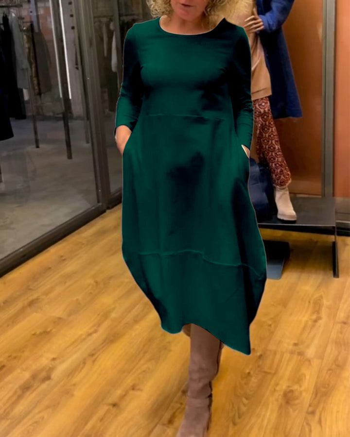 Clara - Autumn Midi Dress with Pockets