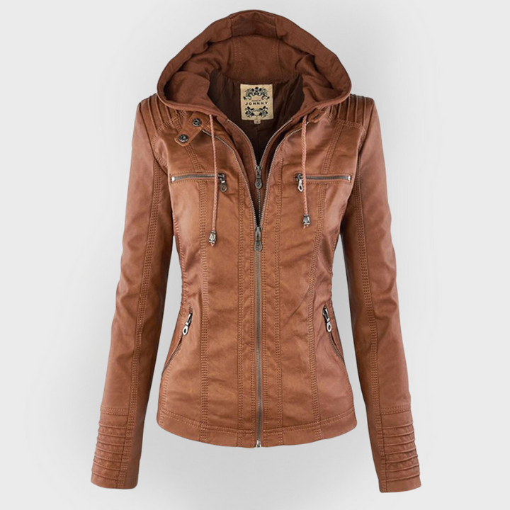 Bellini | Fashionable leather jacket with hood
