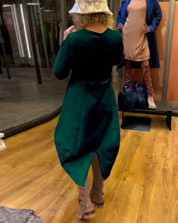 Clara - Autumn Midi Dress with Pockets