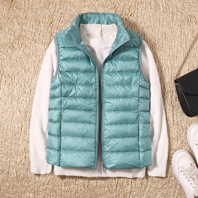 Sibylle® | Neue Winterweste mit Weißen Entenfedern