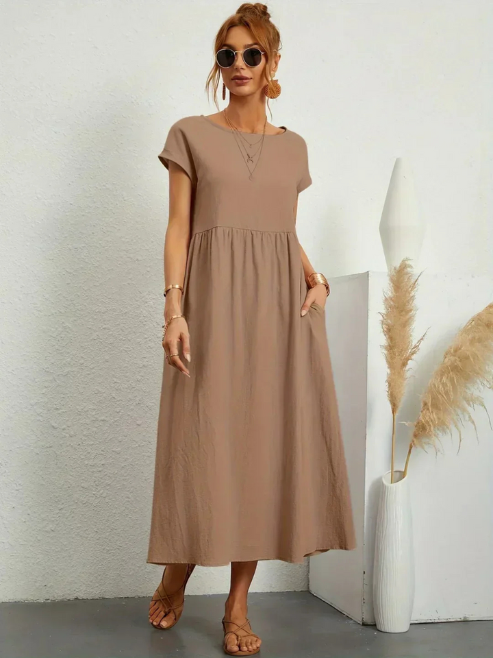 Jenna – Elegant Round Neck Dress 