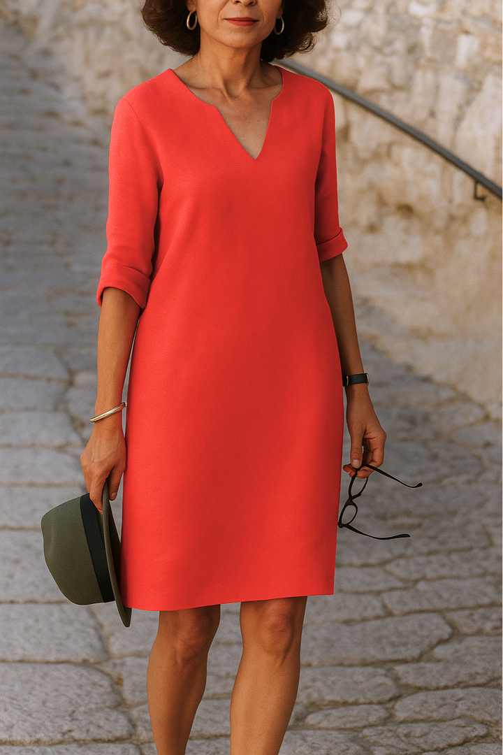 Lea – Elegant V-Neck Dress 