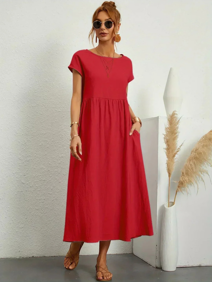 Jenna – Elegant Round Neck Dress 