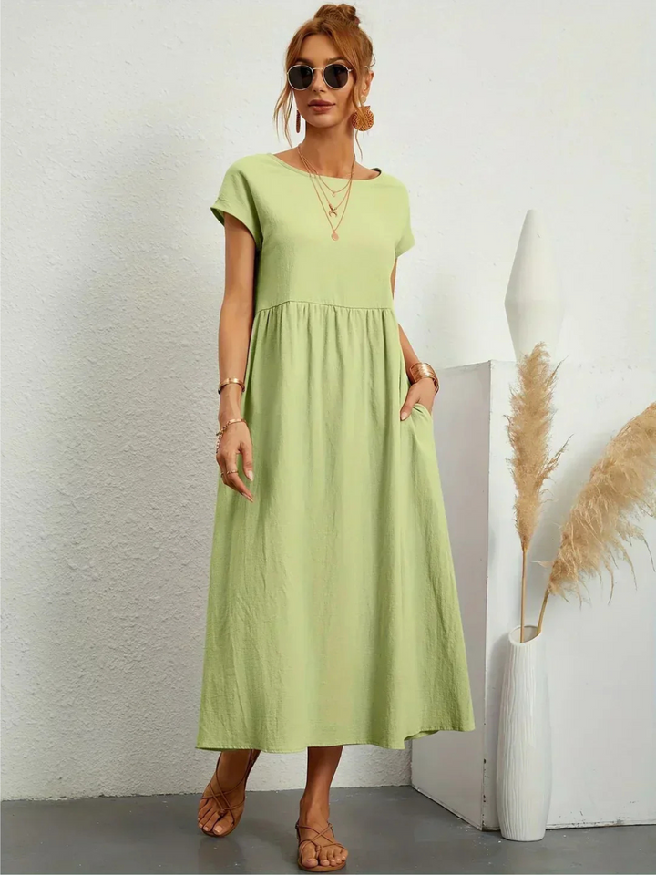 Jenna – Elegant Round Neck Dress 