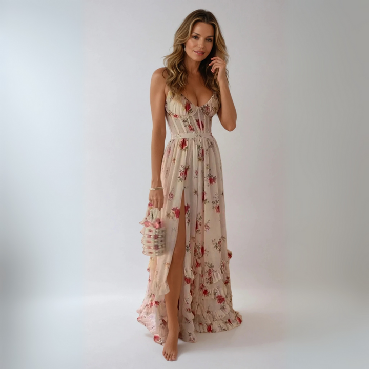 Yuna - Long Dress with Floral Print