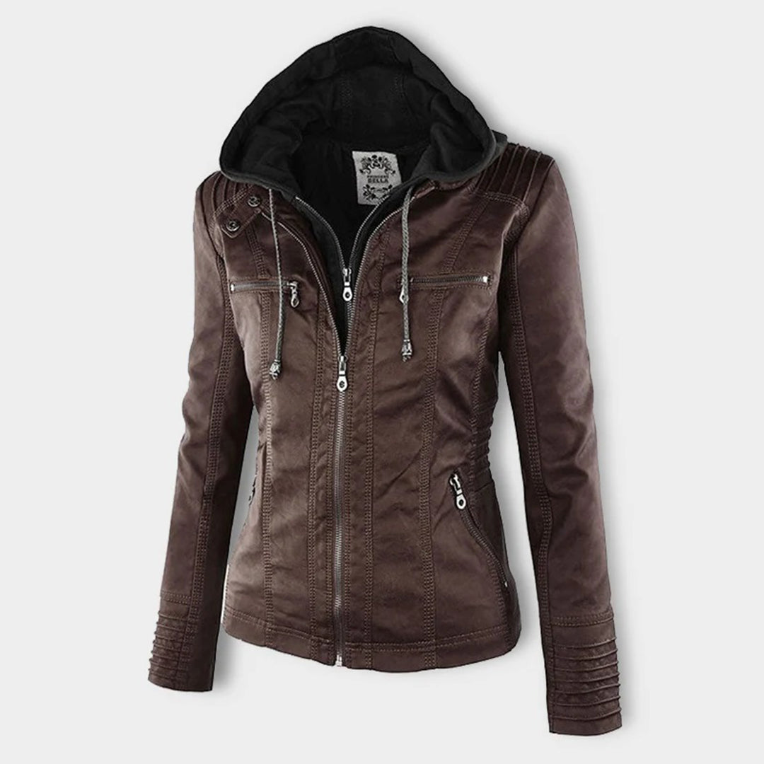 Bellini | Fashionable leather jacket with hood