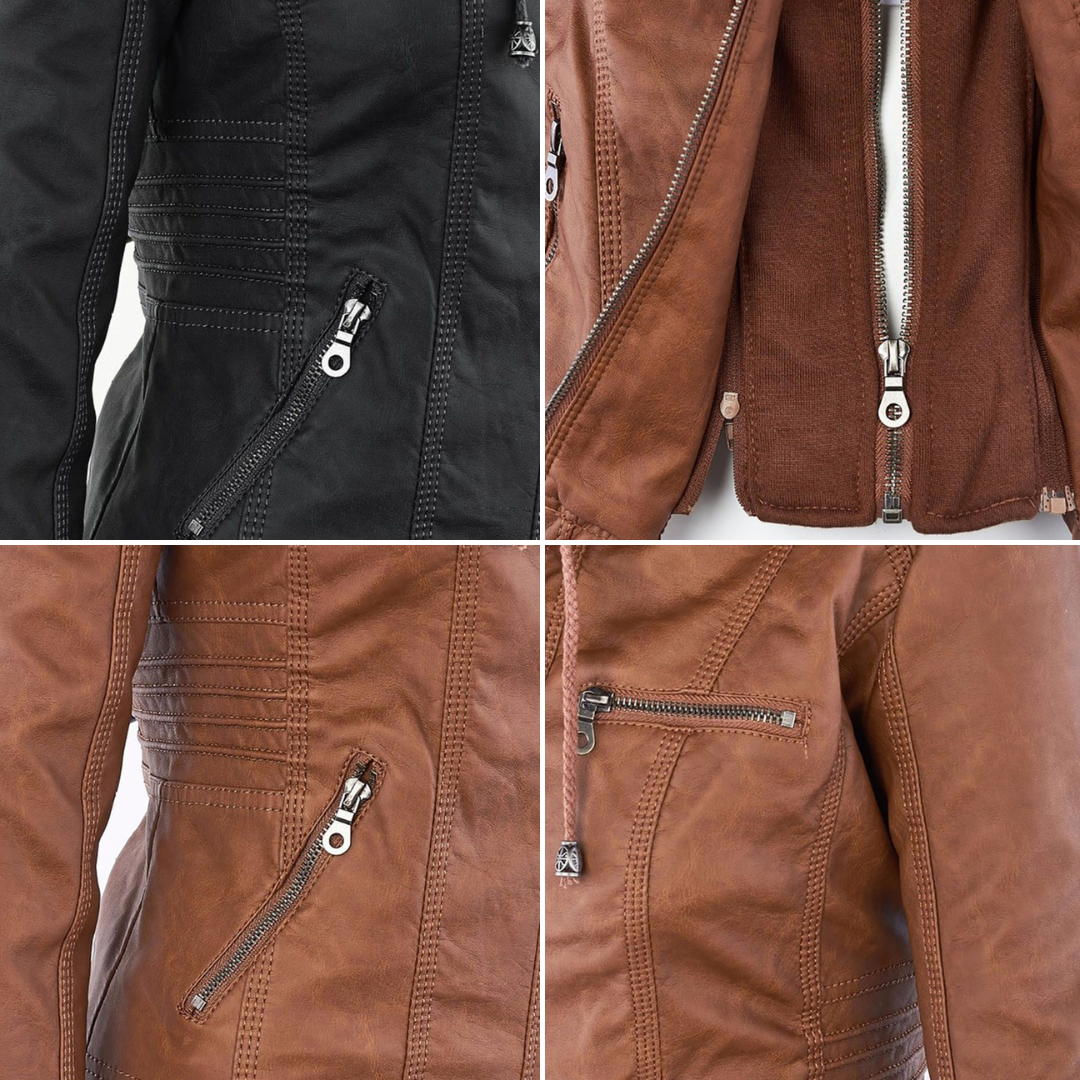 Bellini | Fashionable leather jacket with hood