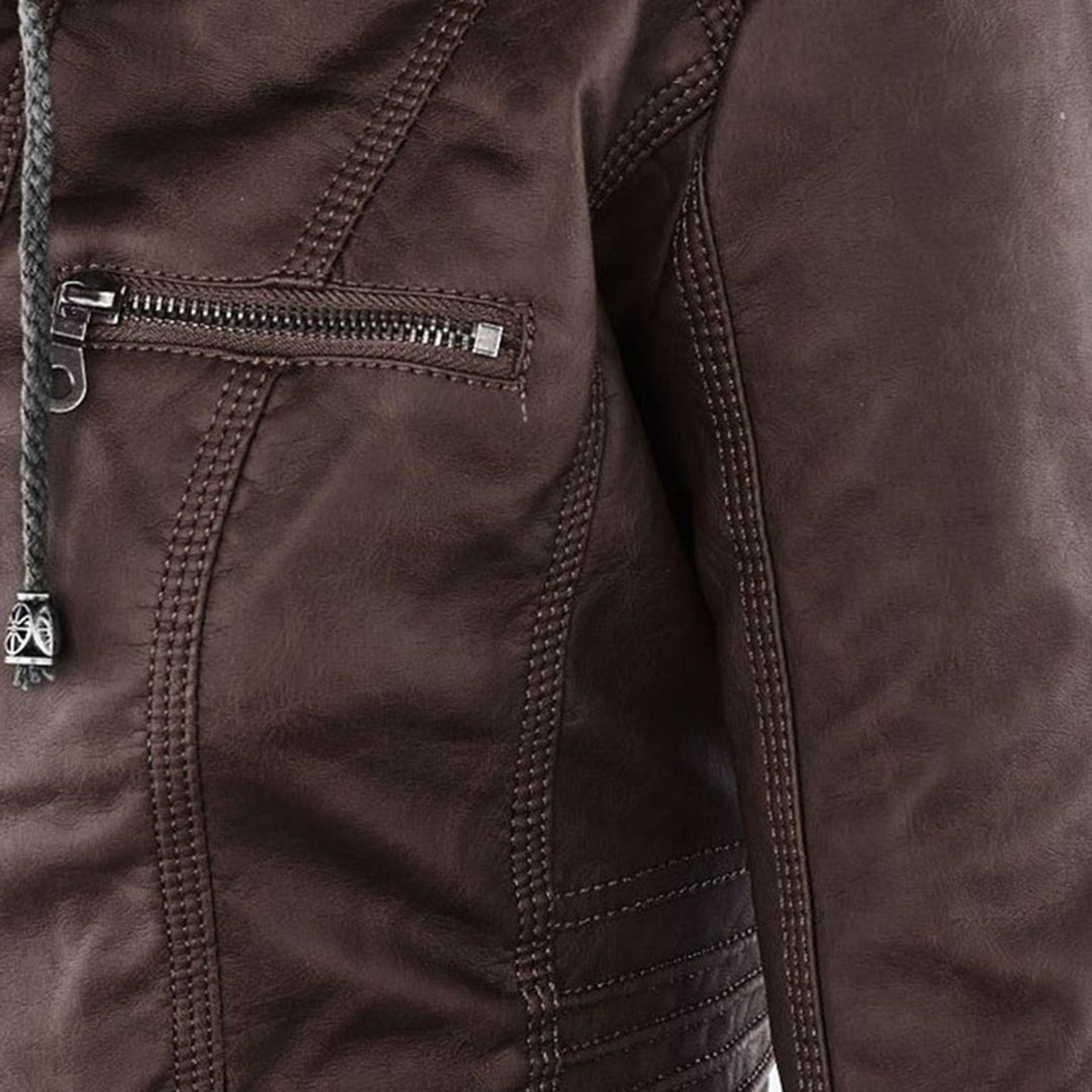 Bellini | Fashionable leather jacket with hood