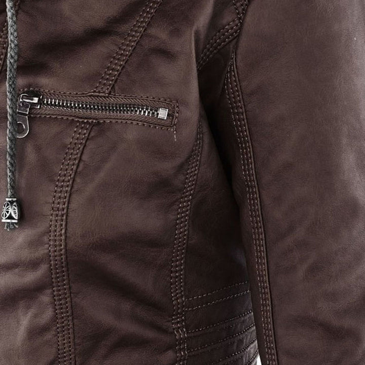 Bellini | Fashionable leather jacket with hood