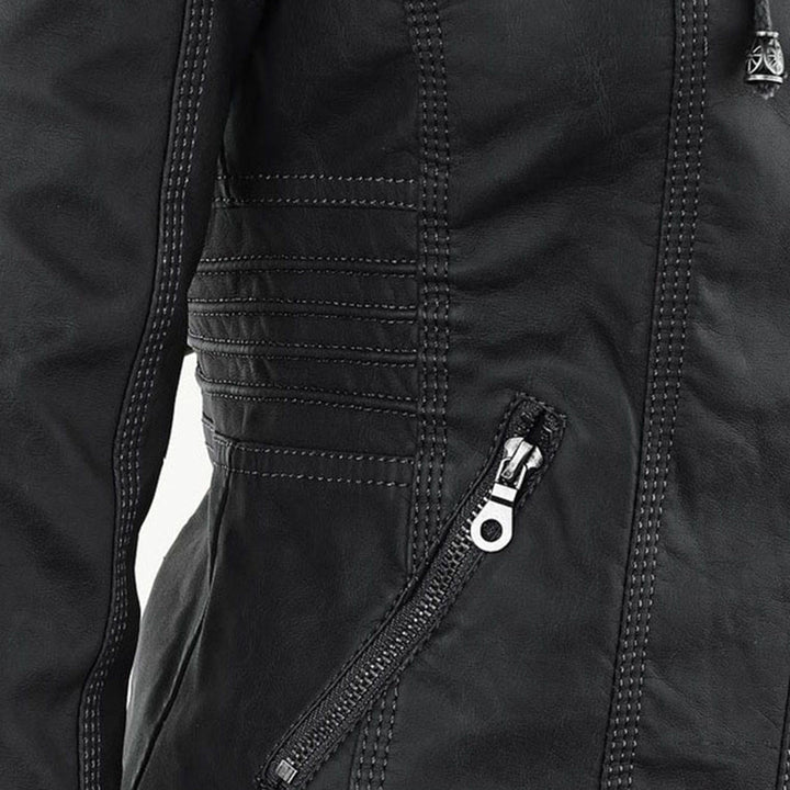 Bellini | Fashionable leather jacket with hood