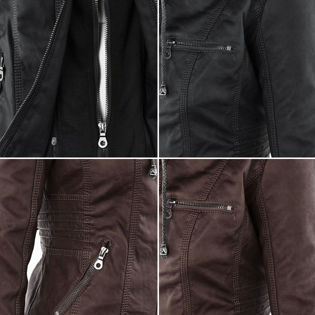 Bellini | Fashionable leather jacket with hood