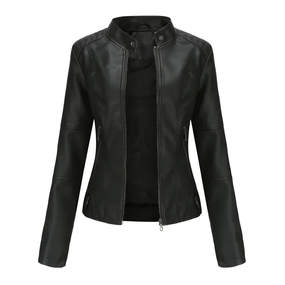 Bellini | Plain minimalist leather jacket