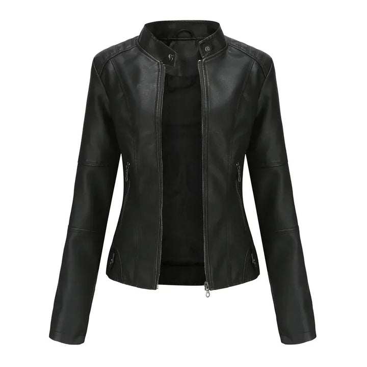 Bellini | Plain minimalist leather jacket
