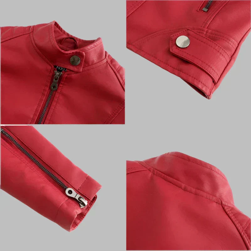 Bellini | Plain minimalist leather jacket