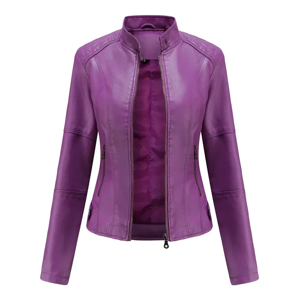 Bellini | Plain minimalist leather jacket