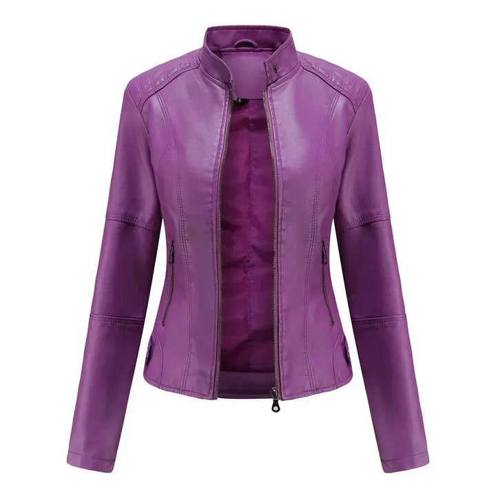 Bellini | Plain minimalist leather jacket