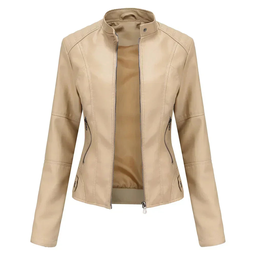 Bellini | Plain minimalist leather jacket