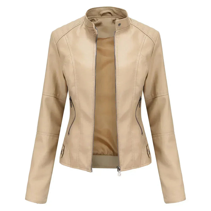 Bellini | Plain minimalist leather jacket
