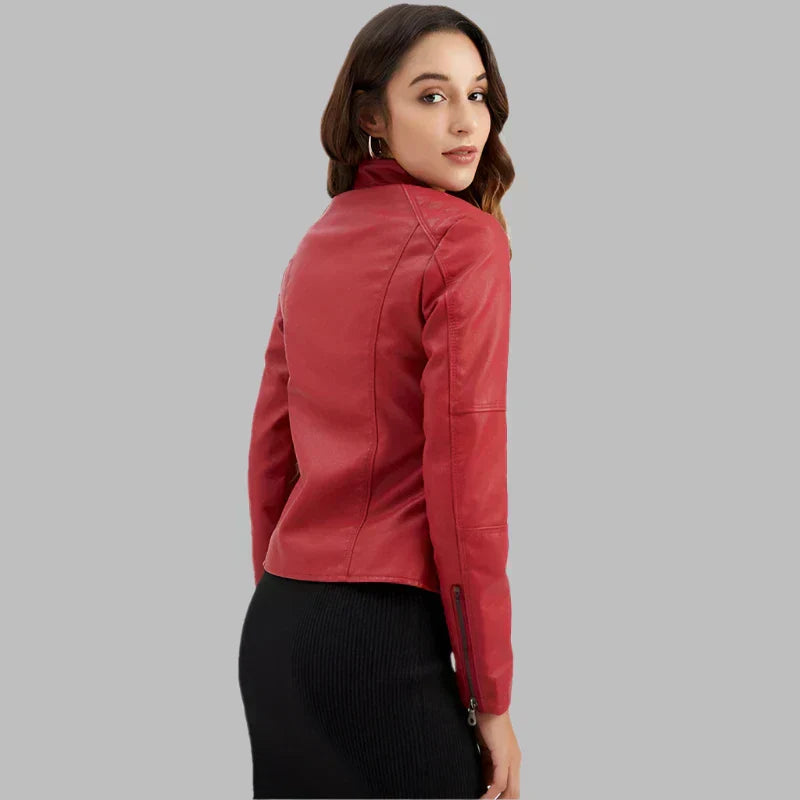 Bellini | Plain minimalist leather jacket