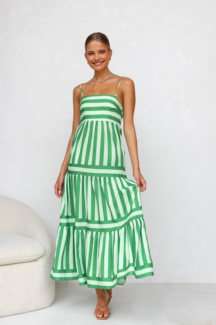 Milly - Elegant Striped Long Dress 