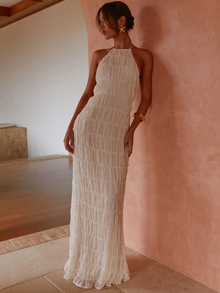 SOLEMN TEXTURED MAXI DRESS