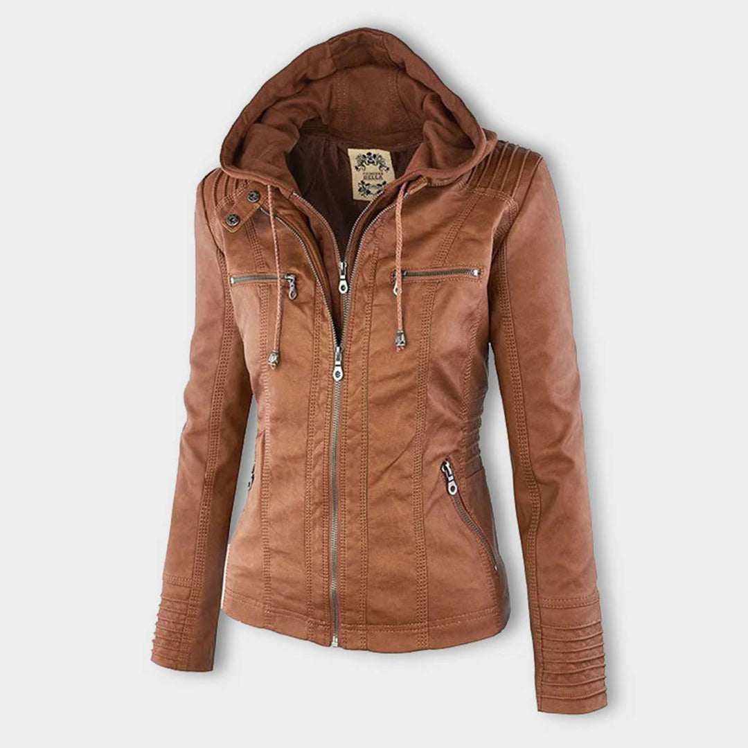 Bellini | Fashionable leather jacket with hood