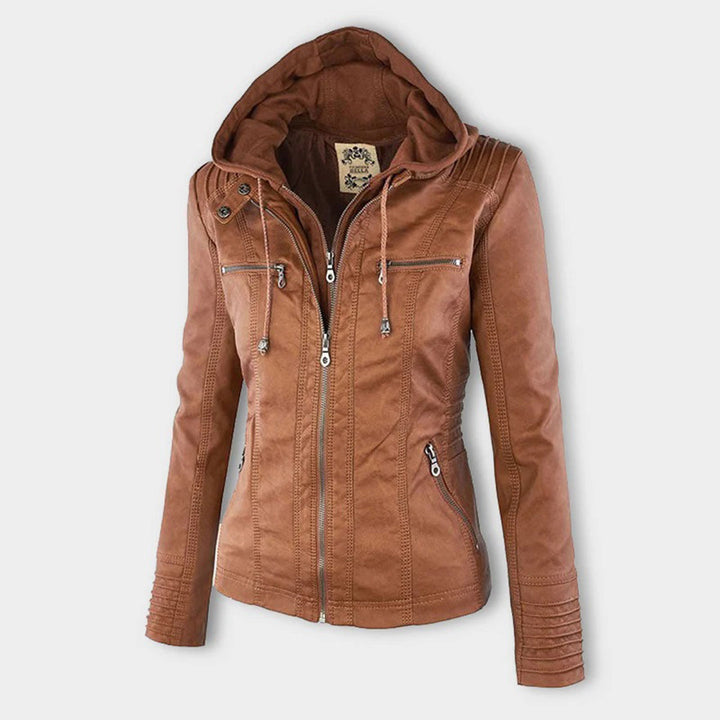 Bellini | Fashionable leather jacket with hood