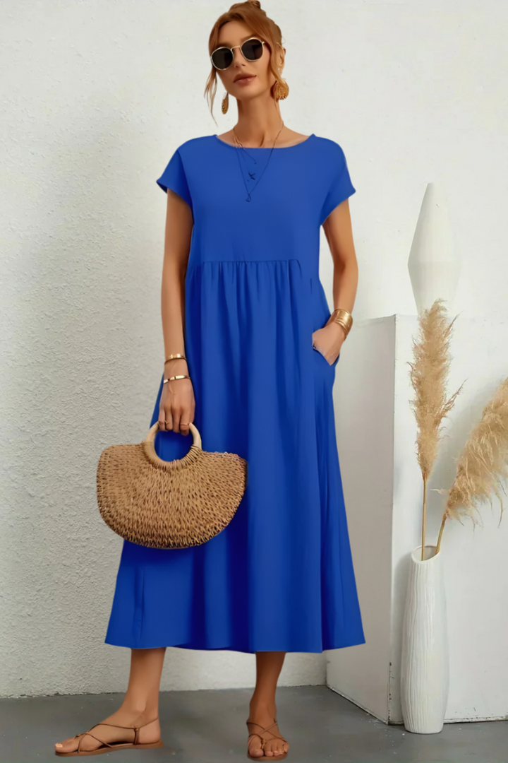 Jenna – Elegant Round Neck Dress 
