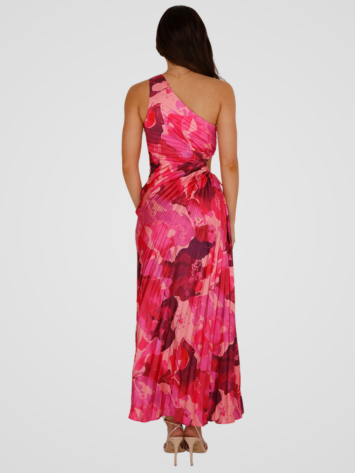 AURORA ONE SHOULDER PLISSEE DRESS