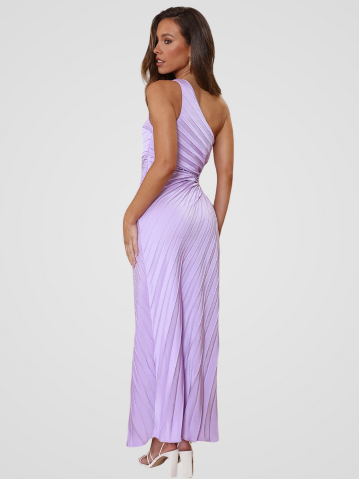 AURORA ONE SHOULDER PLISSEE DRESS