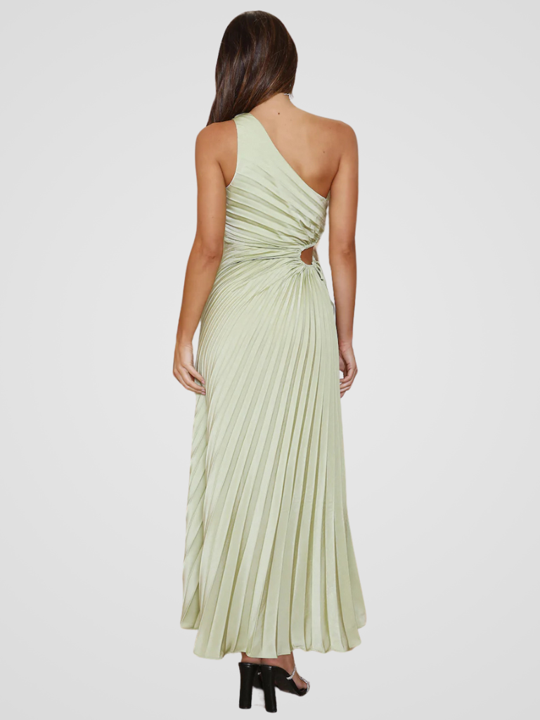 AURORA ONE SHOULDER PLISSEE DRESS