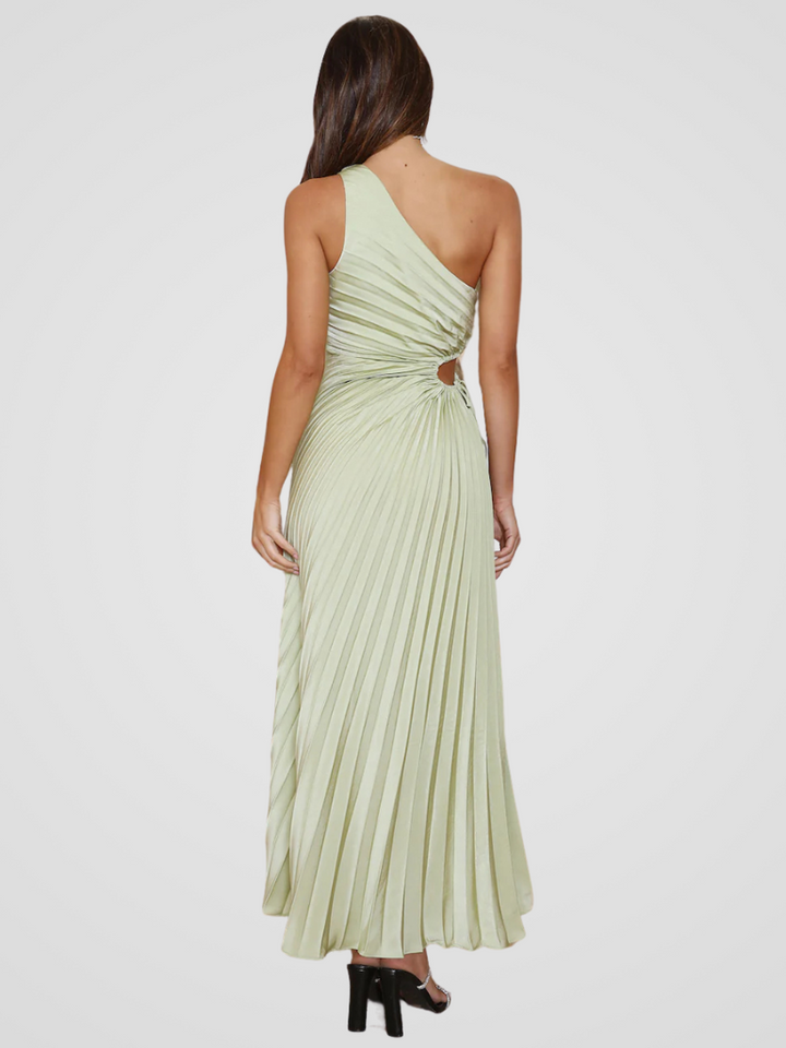 AURORA ONE SHOULDER PLISSEE DRESS