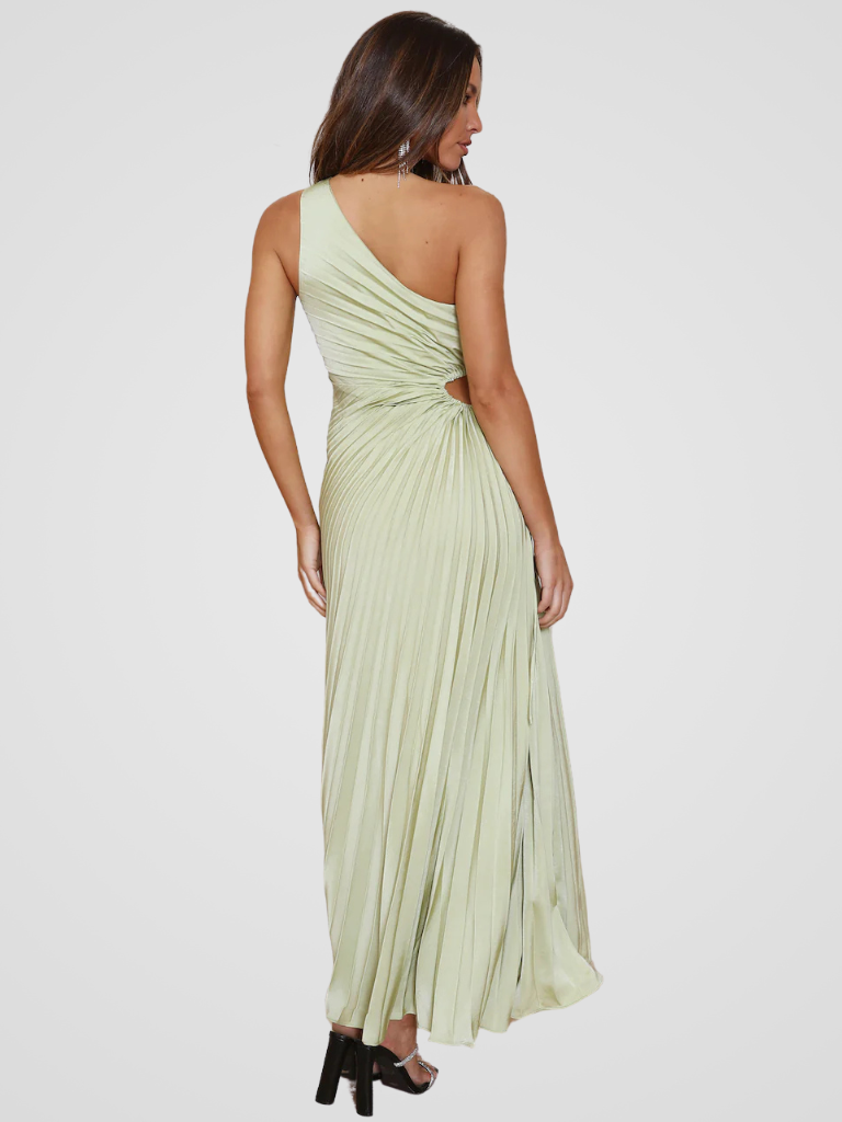 AURORA ONE SHOULDER PLISSEE DRESS